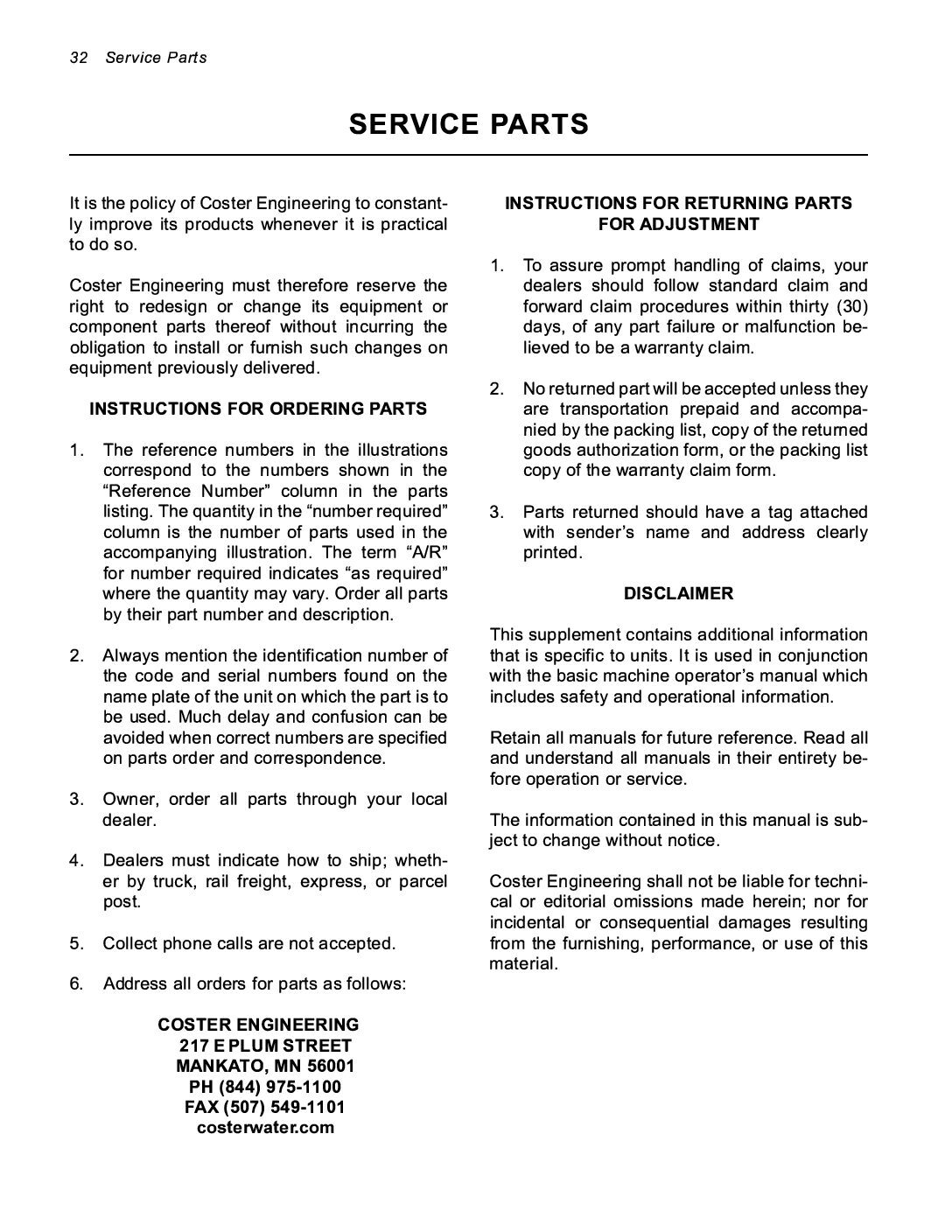 Dual Window- Service Parts