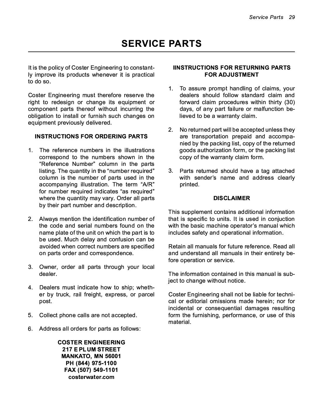 Economy Wall Mount RO System- Service Parts